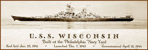 A plaque honors the men and women of the Philadelphia Navy Yard who built the battleship.