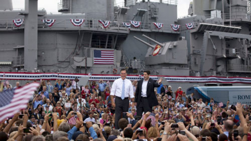 The museum ship was the backdrop Aug. 11 for Republican Mitt Romney’s announcement of Rep. Paul Ryan as his vice-presidential running mate.