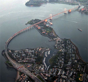 The Throgs Neck Bridge, which opened in 1961, carries I-295 over the East River where it meets Long Island Sound.