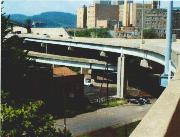 The project involves cleaning and recoating 2,850 tons of structural steel on the bridge, 445 feet long and 40 feet wide, and two ramps.